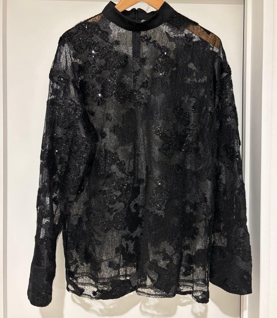 2601091 Ameri UND MOYA SPANGLE TOP ブラック