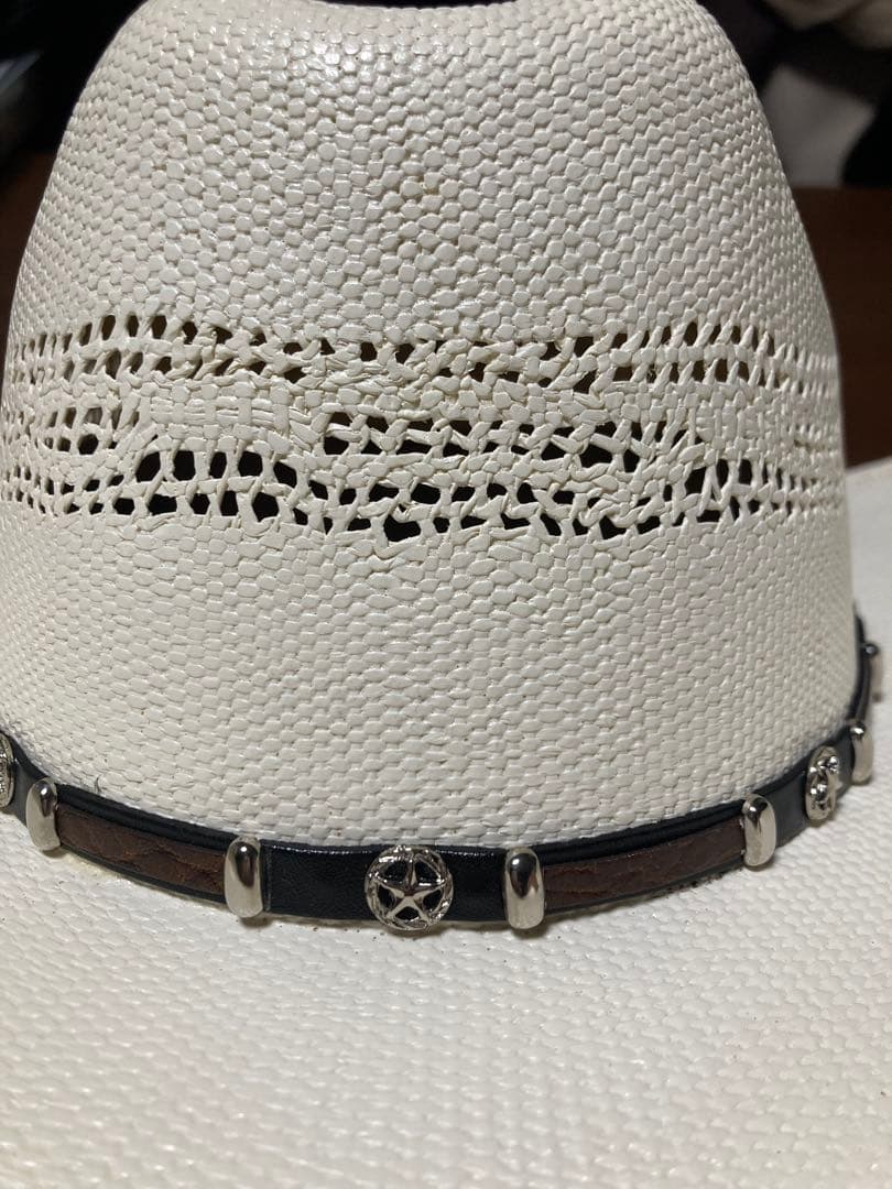 ホワイトカウボーイハット　BULL HIDE BANGORA
