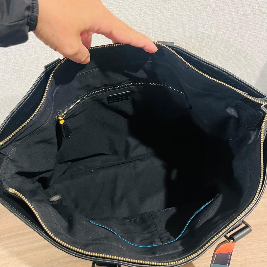 【美品】ポールスミス レザートートバッグ シボ革