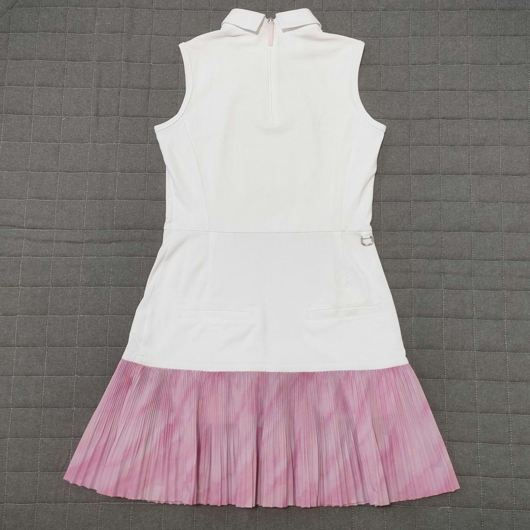 【美品】デサントゴルフ　ボディシェルEXスリーブレス　ワンピース　プリーツ　S