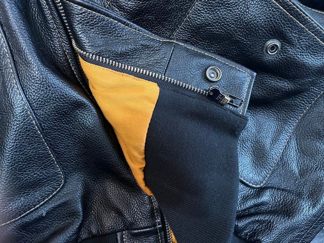 美品　Willis&　A-2 フライトレザージャケット　ブラックXL