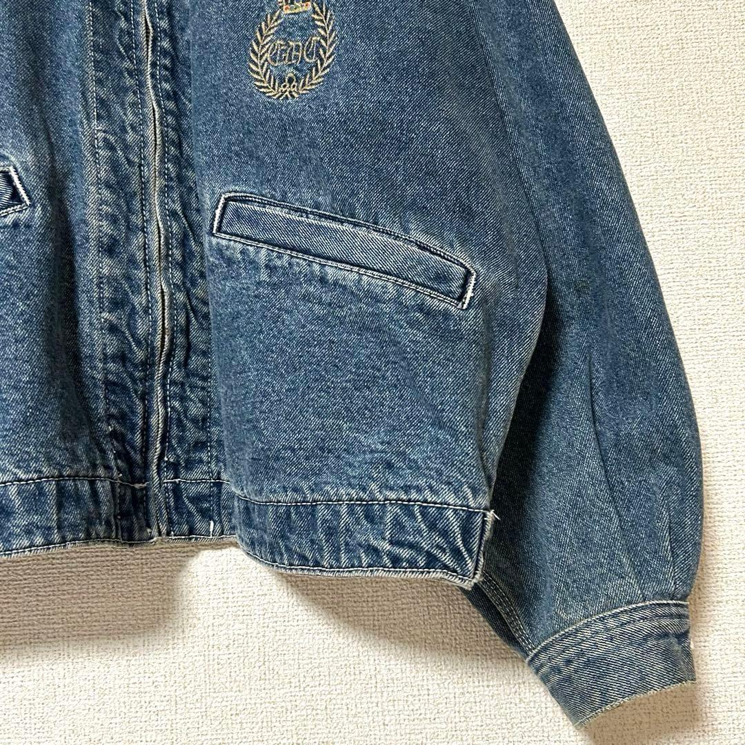 ヴィンテージ エドウィン EDWIN デニムジャケット クラウン刺繍 ジップ M