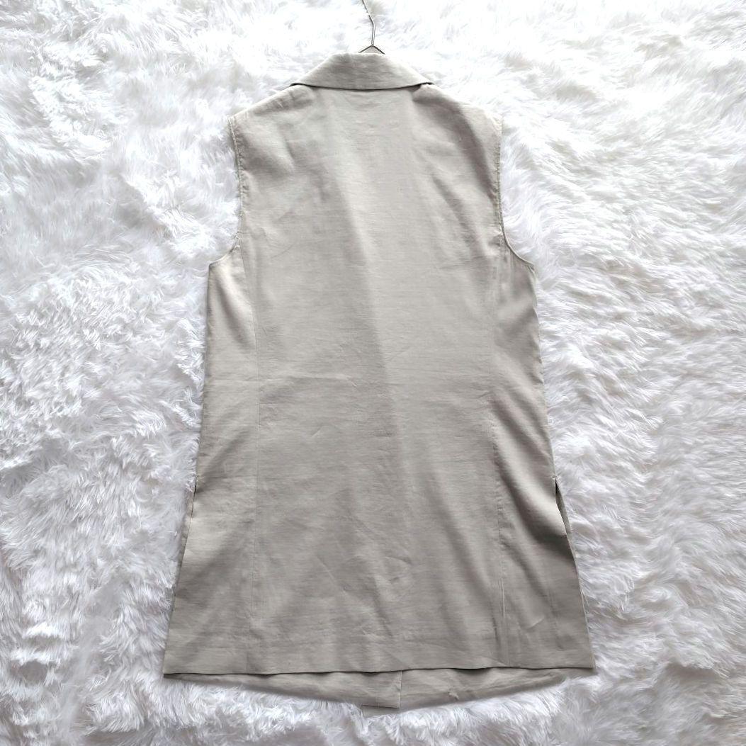 極美品✨️Theory【M】ジレ　サイドスリットリネンベスト　春夏　麻混　白