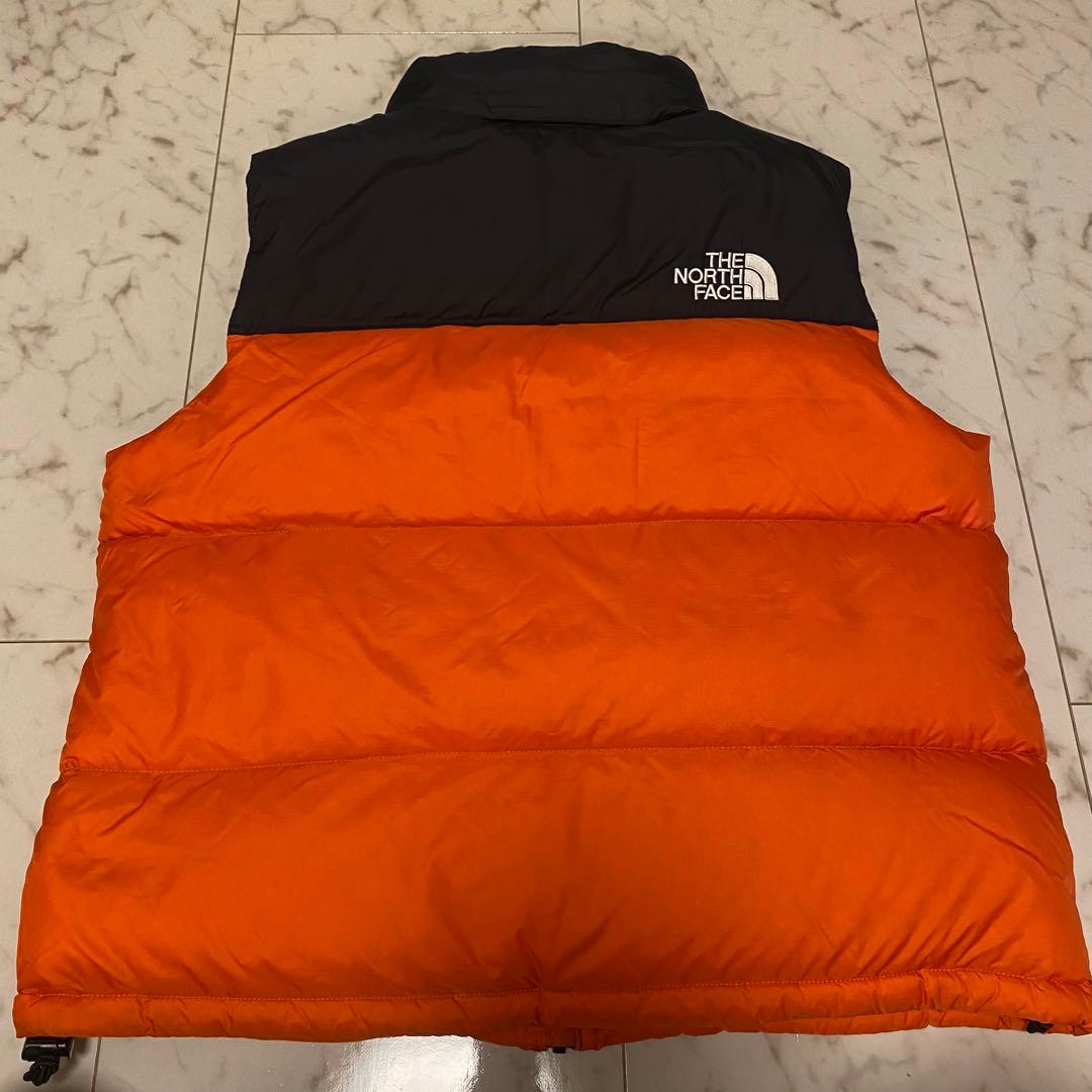 THE NORTH FACE ダウンベスト オレンジ/ブラック