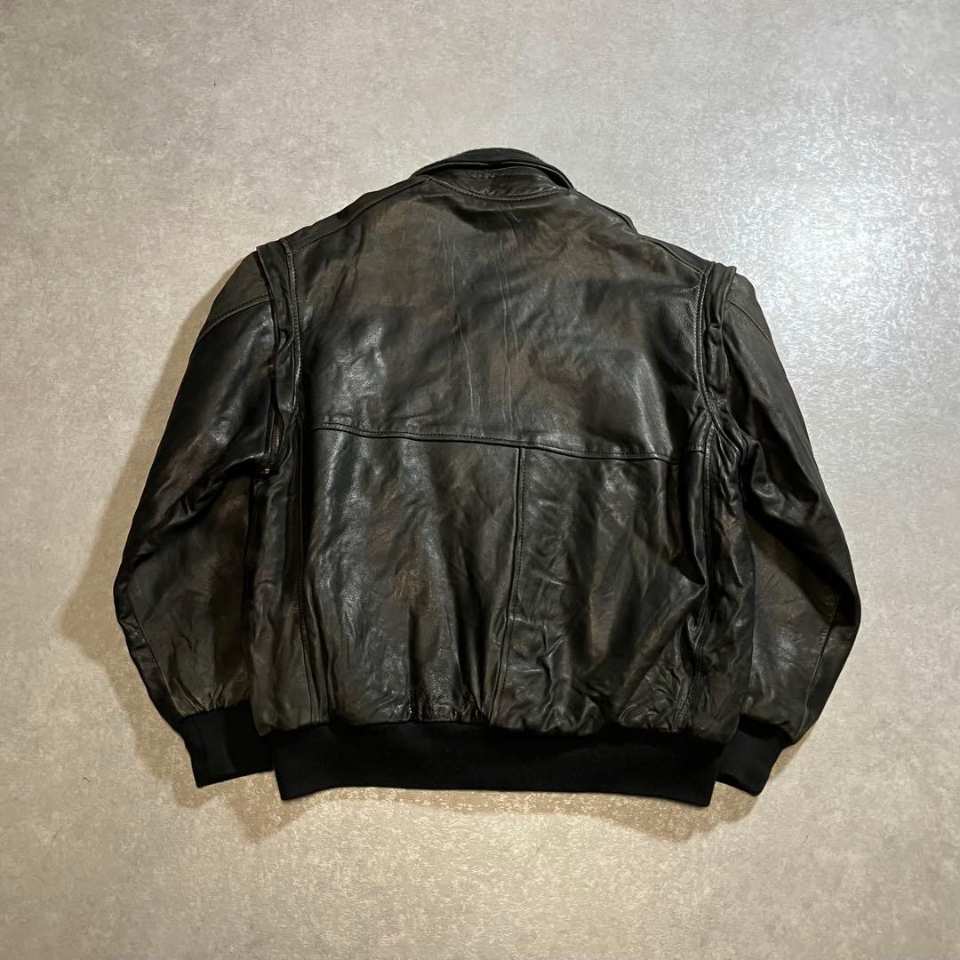70s80s フランス製 ERIKSONS A2 レザージャケット 羊革 本革