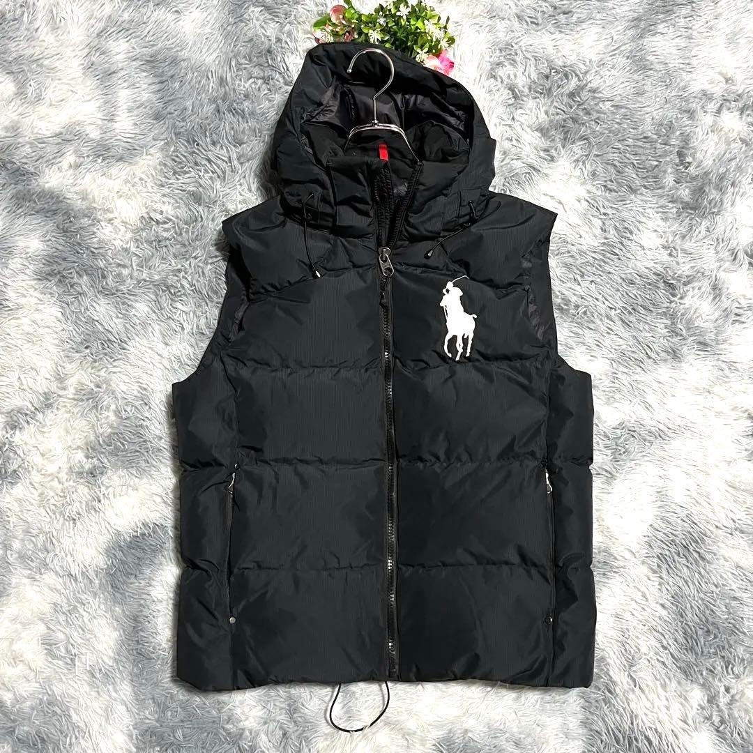 美品　POLO RALPH LAUREN ダウンベスト　現行　QRコード　黒　M