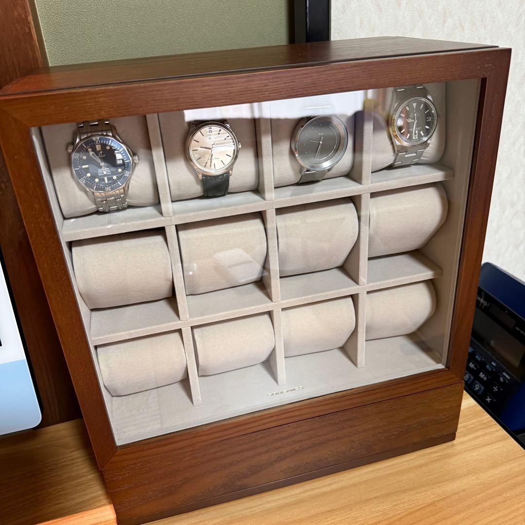 新品同様 SONGMICS 腕時計 ケース 木製 縦置きディスプレイボックス
