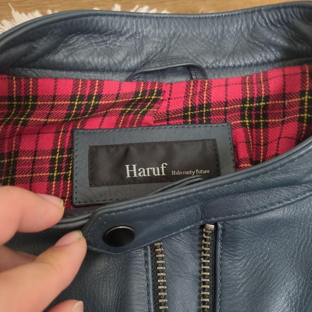 【美品】Haruf ハルフ　レザージャケット　シングルライダース　牛革　３L