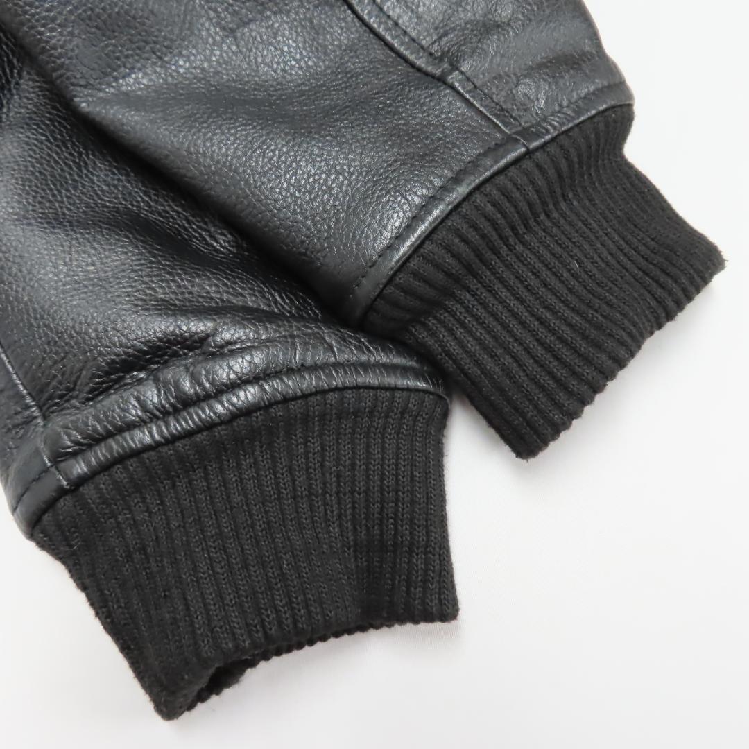 美品 HORN WORKS 牛革 本革 レザー ボア ジップ ジャケット LL