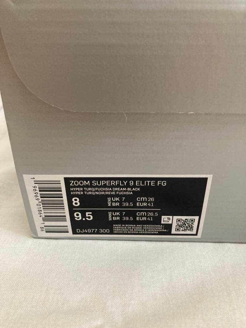 廃盤品 NIKE ズーム スーパーフライ 9 エリート FG 26.0