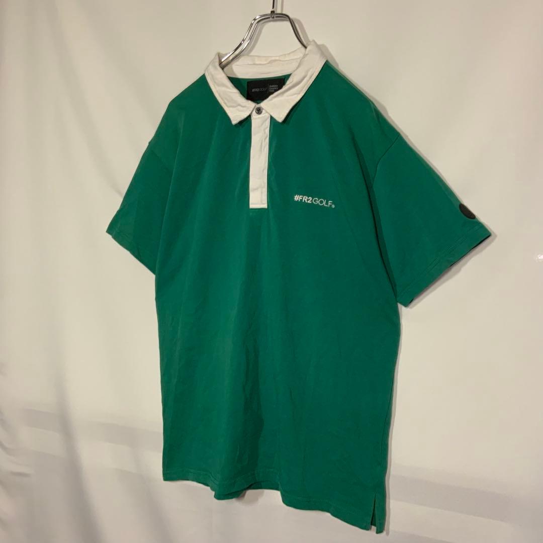【希少】 FR2 golf ポロシャツ　グリーン×ホワイトカラー