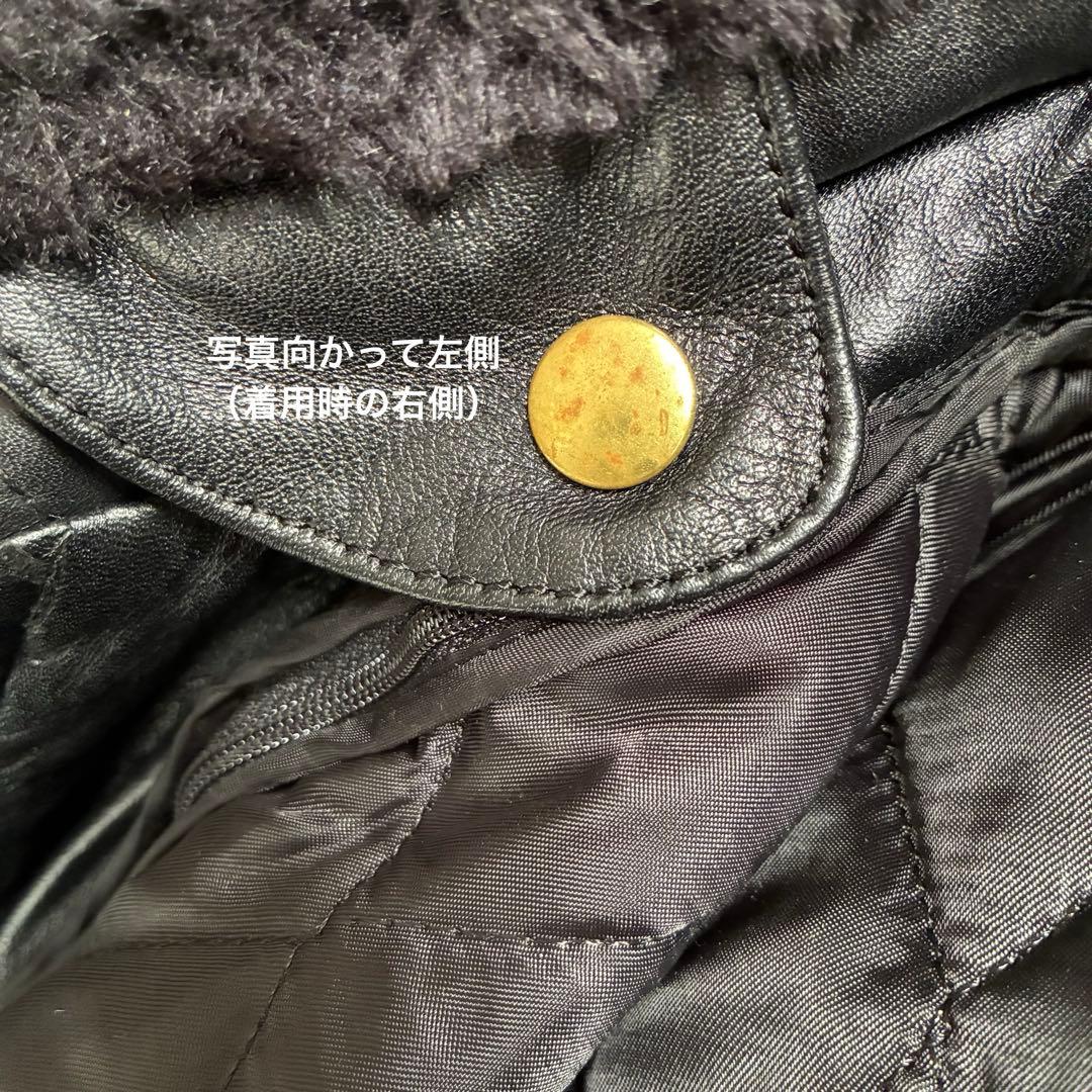 【美品】カドヤ KADOYA 黒 レザー シングルライダースジャケット Lファー