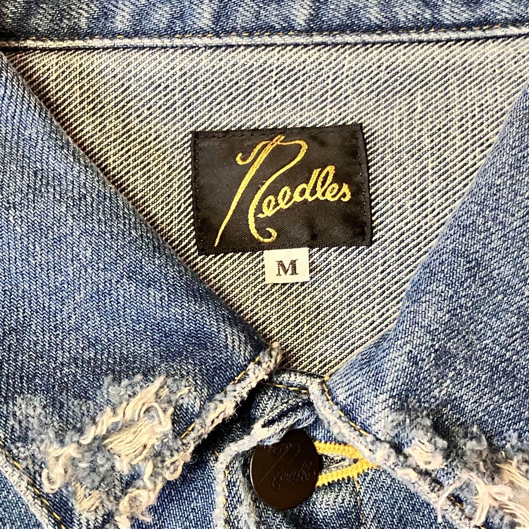 専用【美品】Needles ニードルズ　デニムジャケット ダメージ加工　蝶刺繍