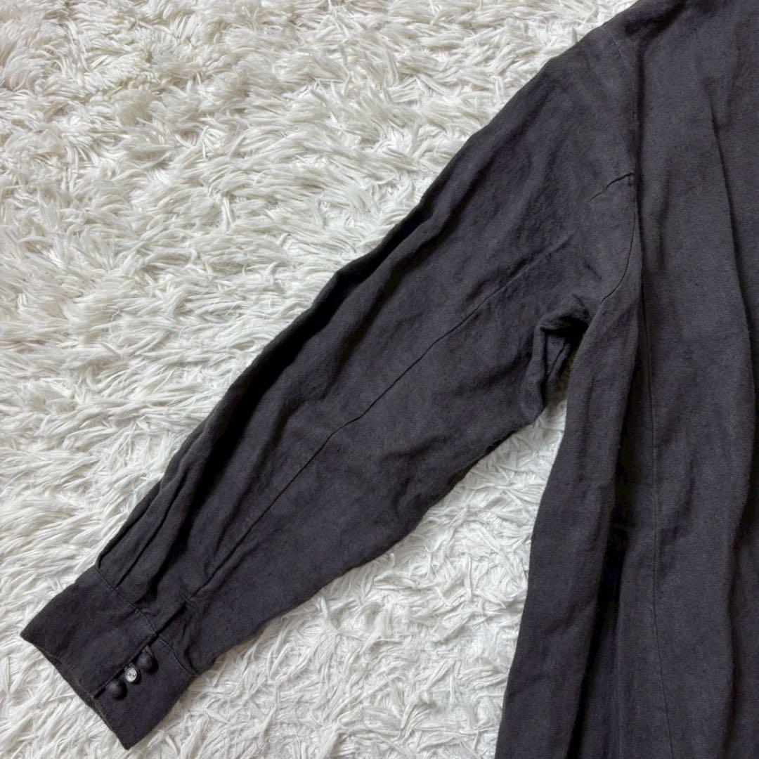 nest Robe ロングワンピース リネン100% チャコールグレー