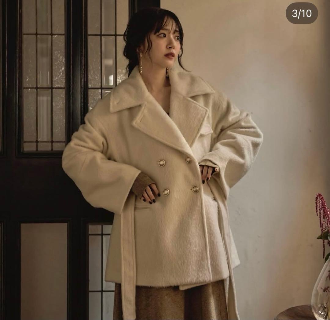 【mideal】shaggy middle coat
