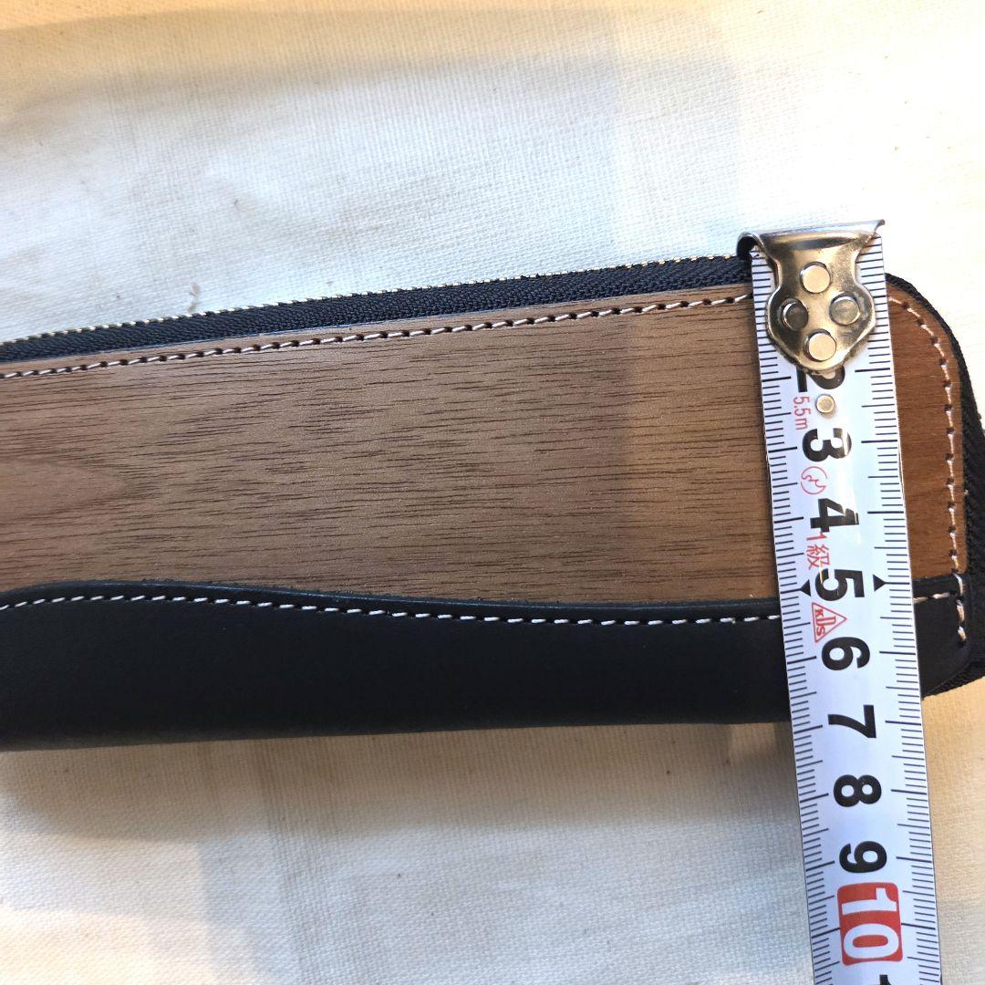 【新品】VARCOヴァーコ 筆箱 ペンケース 黒 本革 リアルウッド 日本製
