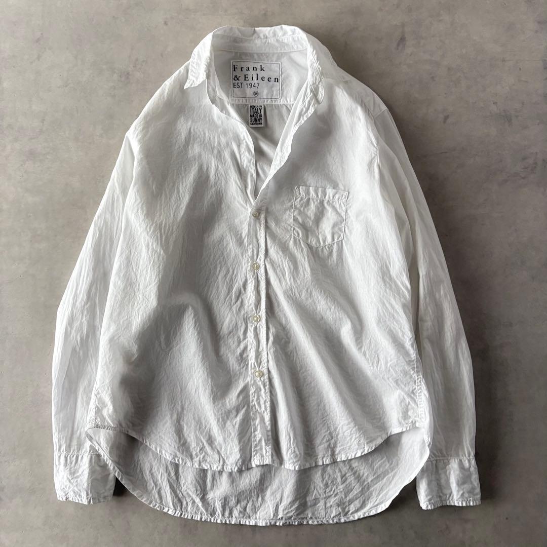 美品♡　フランク&アイリーン　Eileen　長袖　スキッパー　シャツ　XS　白