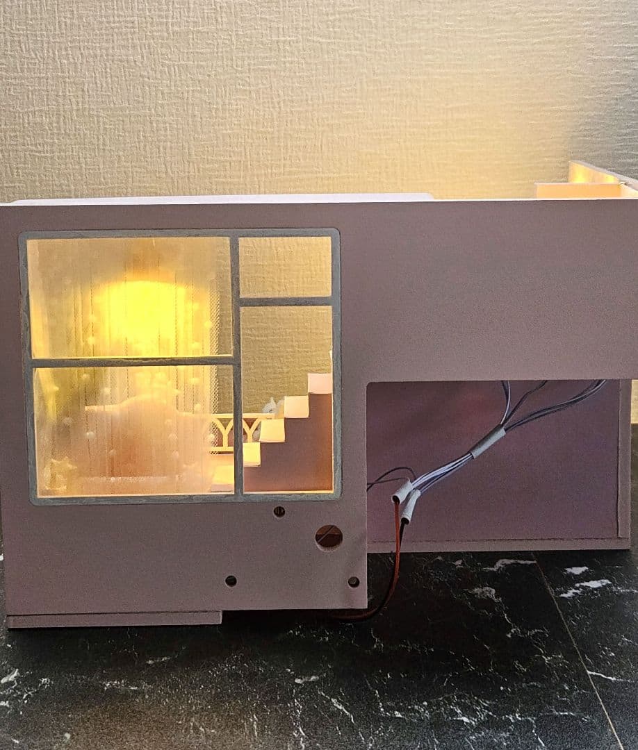 ドールハウス ミニチュアハウス 完成品 ロフト LED ウサギ