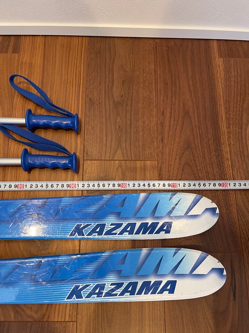 KAZAMA 子供用　スキー板120㎝ ブーツ ストック セット ブルー　キッズ
