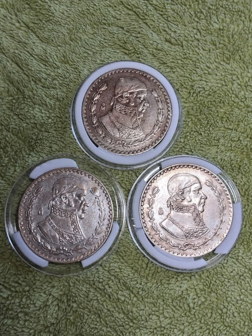 hab032 メキシコ 1ペソ銀貨 11年分コンプリート 1957～1967年