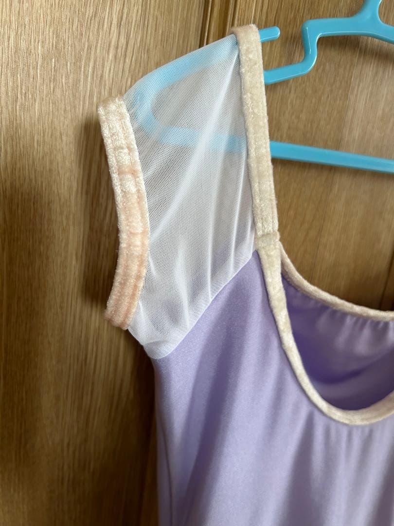YUMIKO レオタードSL オーダー 薄紫 ベロア スペイン製