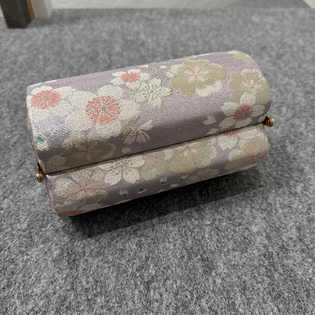 薄紫色 花柄 和装用バッグと草履セット　振袖　成人式