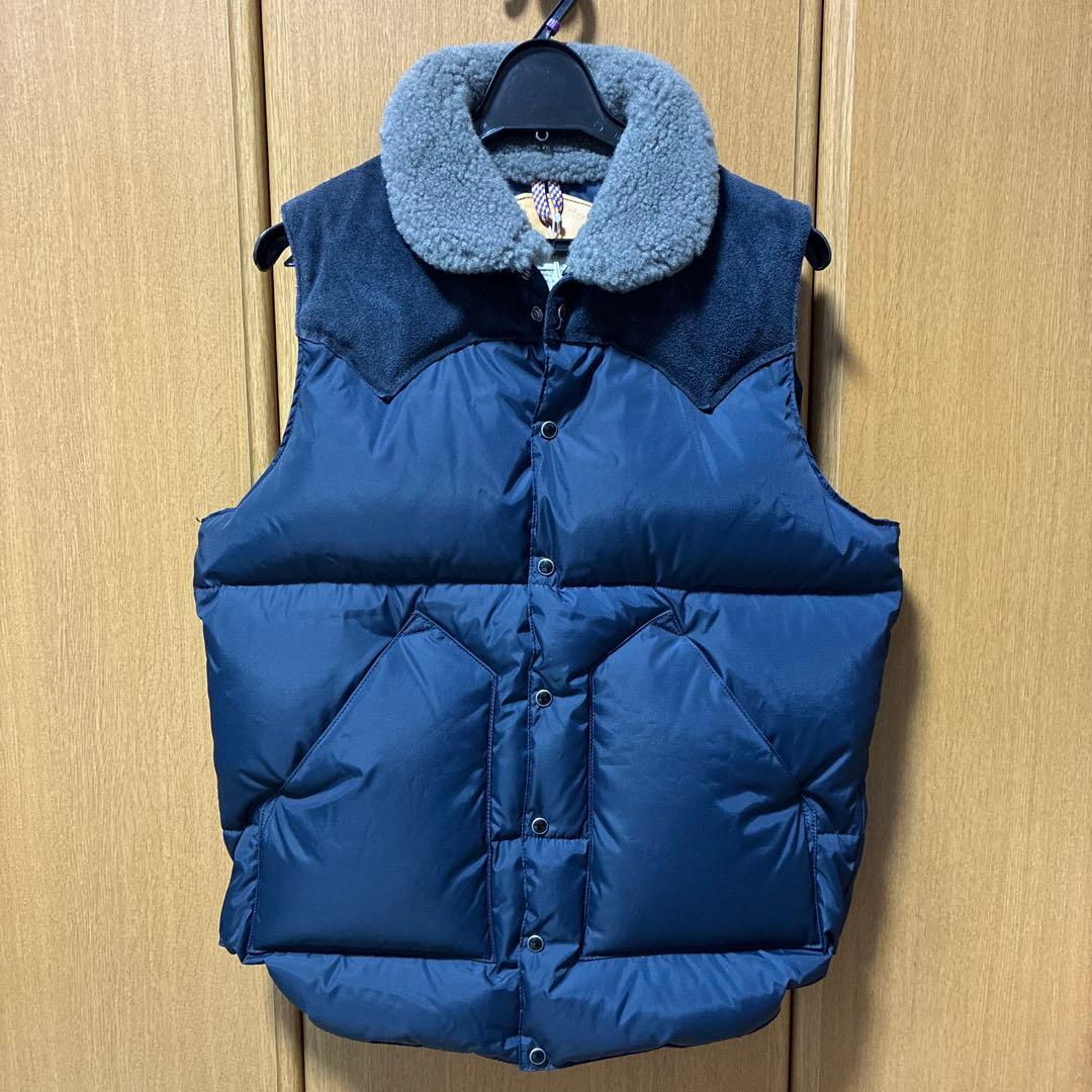 希少品　ロッキーマウンテン×ビームス 別注ボア付きダウンベスト　タグ付　ネイビー
