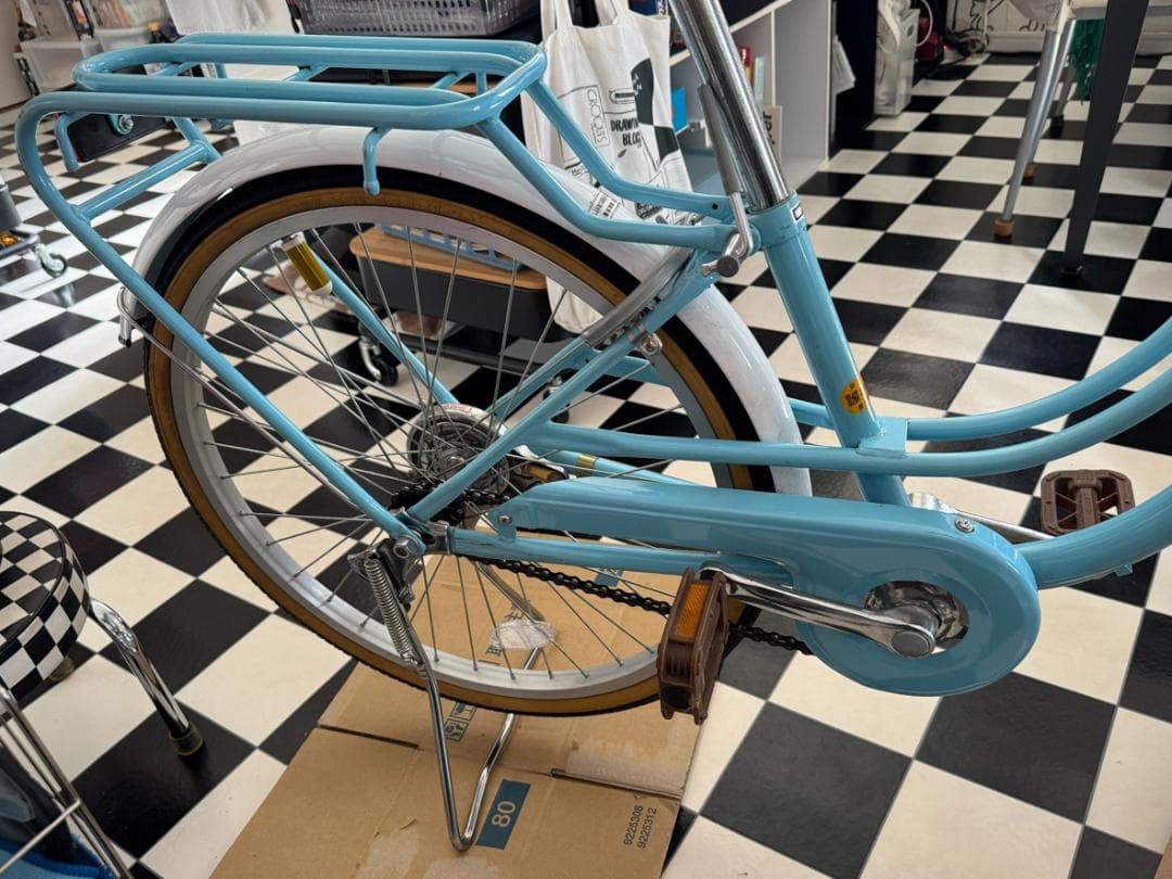 ◇子供用自転車 22インチ 子供自転車 LEDオートライト パステルブルー◇