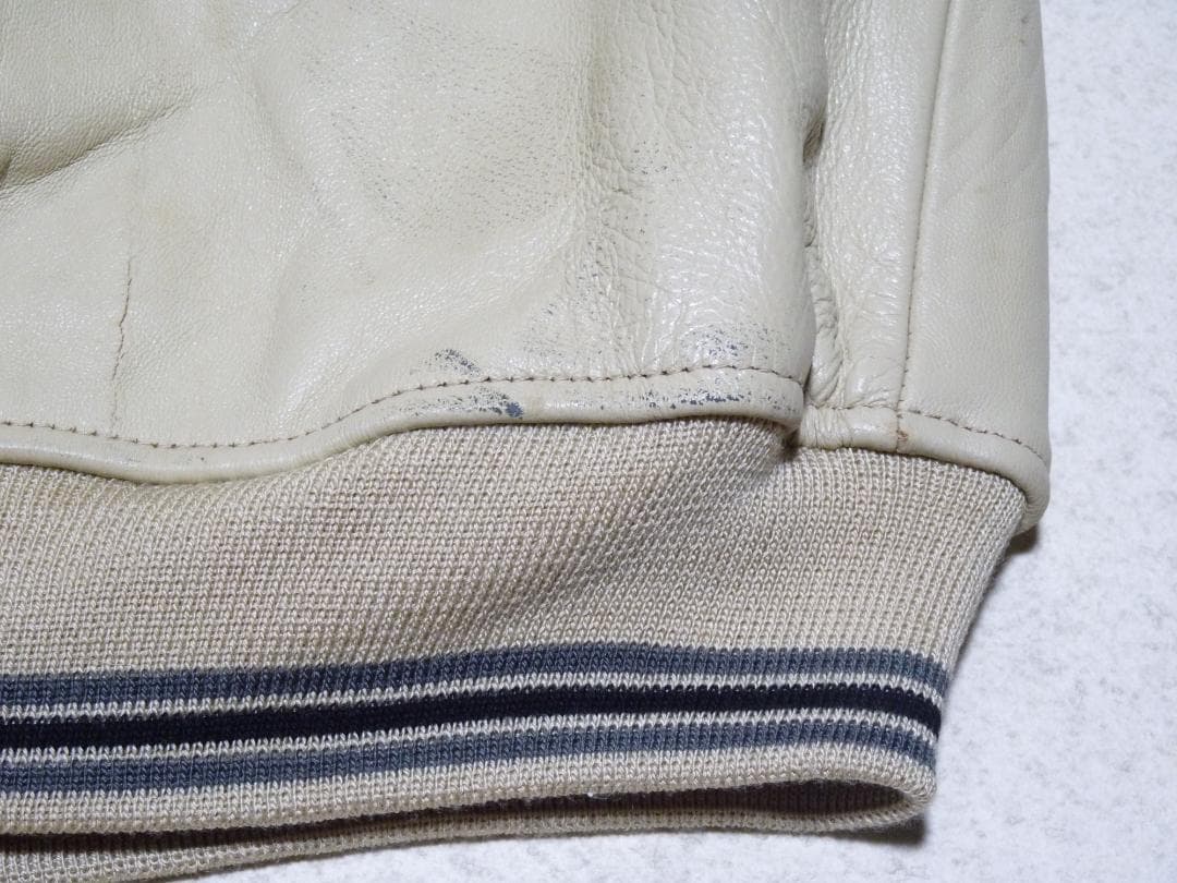 メルオジ　ロカウェア　本革　レザージャケット　クリーム　3XL