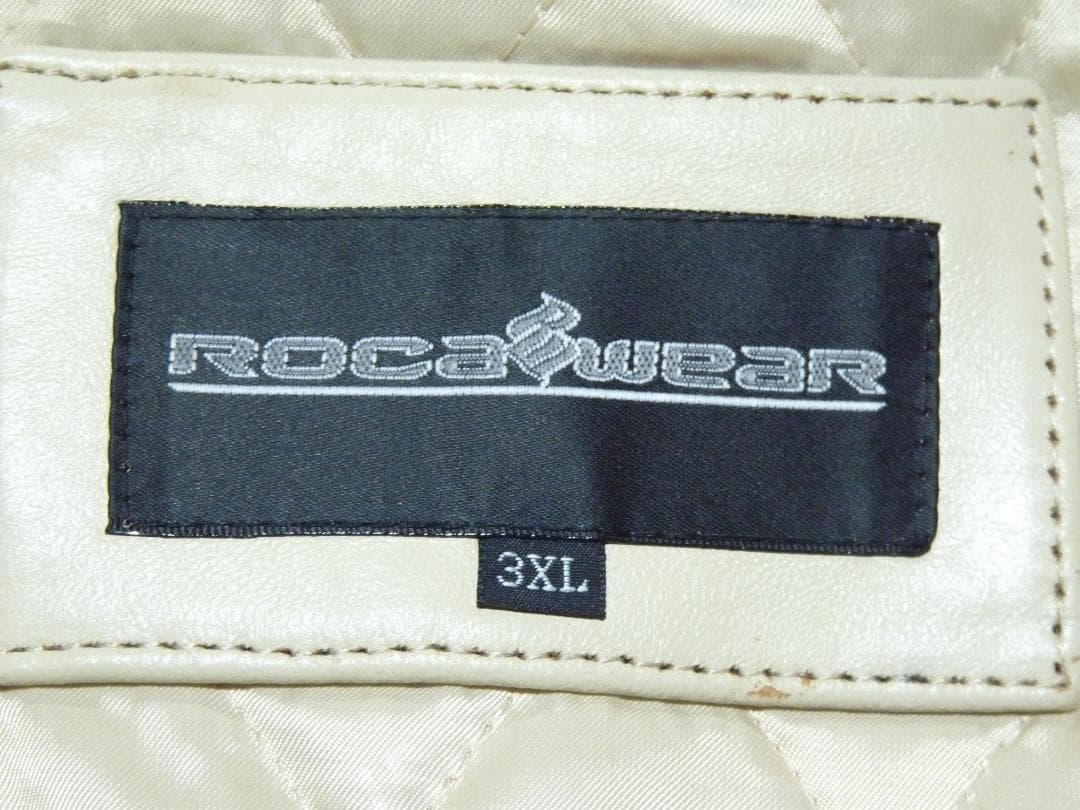 メルオジ　ロカウェア　本革　レザージャケット　クリーム　3XL