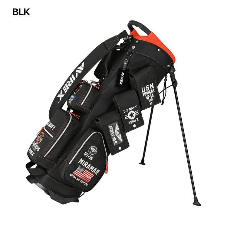 新品 AVIREX アヴィレックスゴルフ スタンド キャディバッグ ブラック