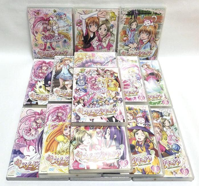 難有、⑤巻以外未使用ステッカー付♪　スイートプリキュア♪ 　全16巻Ｓ　ＤＶＤ