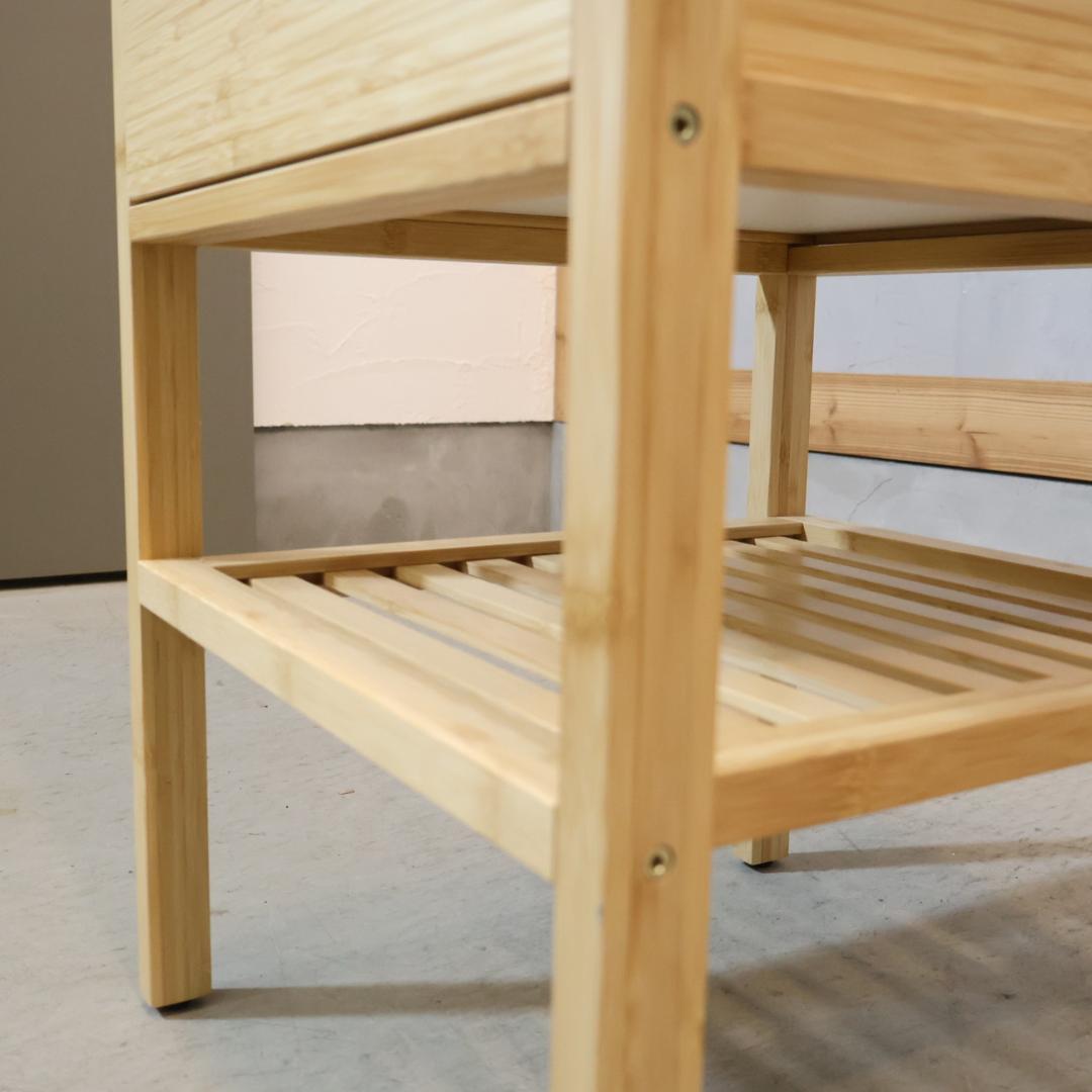 IKEA イケア NORDKISA バンブー ベッドサイドテーブル 竹 収納