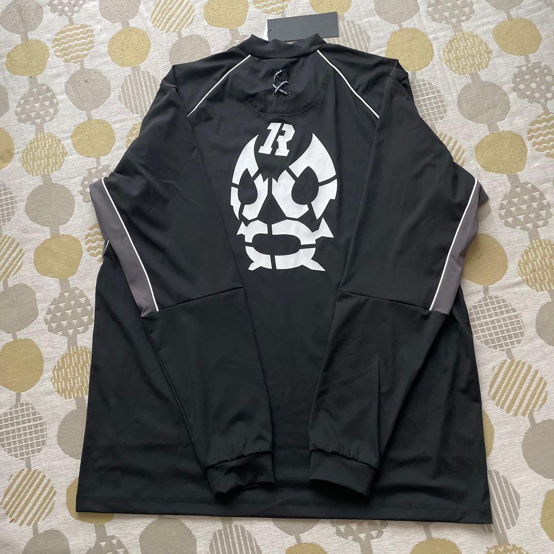 ラッセルノ　ロゴ入りロングスリーブモックネックシャツ　黒　xxl BK（7）