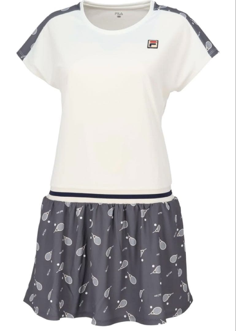 No.594 FILA ラケット模様スカートの大人かわいいワンピ☆GLAY☆