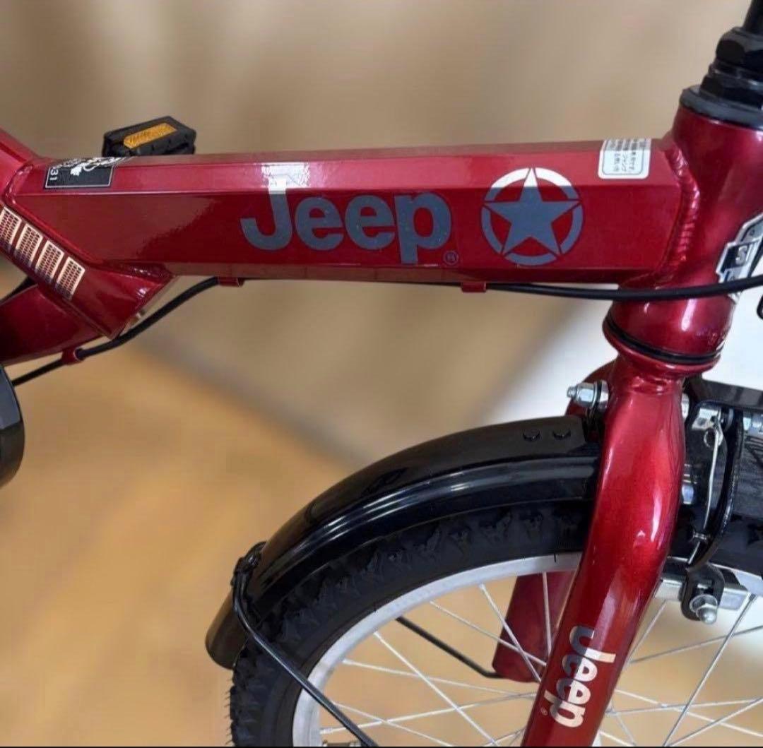 【極美品】Jeep 子供用自転車 16インチ 赤 前カゴ&補助輪付き