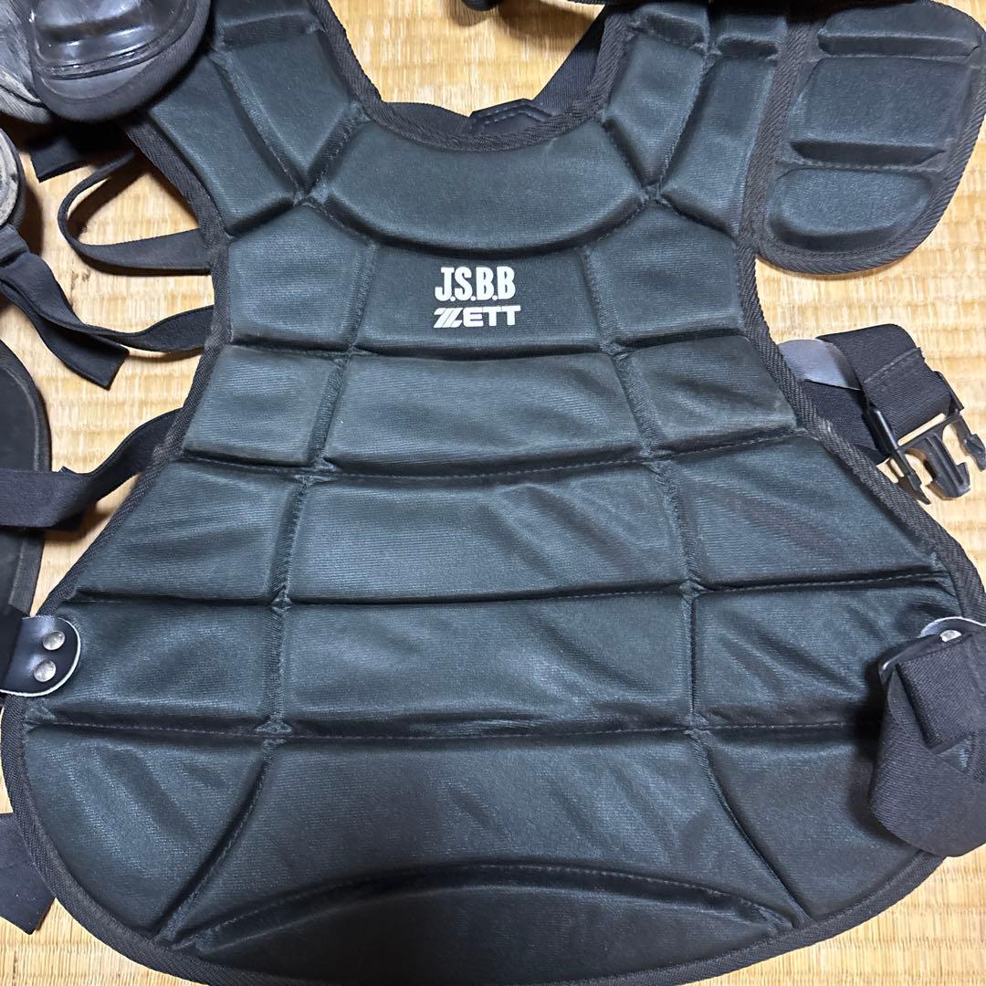 ZETTキャッチャー防具5点セット ブラック軟式用