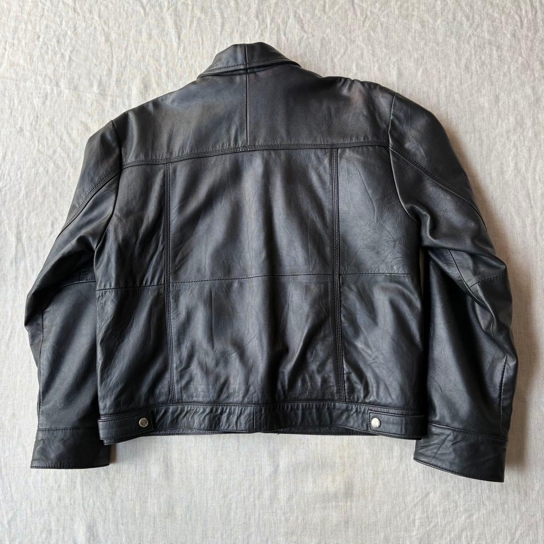 universal overall レザー トラッカージャケット 羊革 ブラック