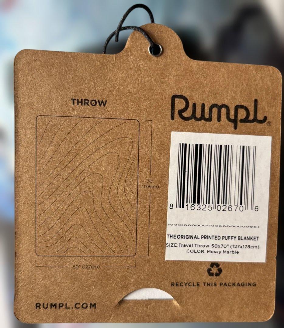 【新品】 RUMPL ランプル　アウトドア ブランケット　ブルー　マーブル　海