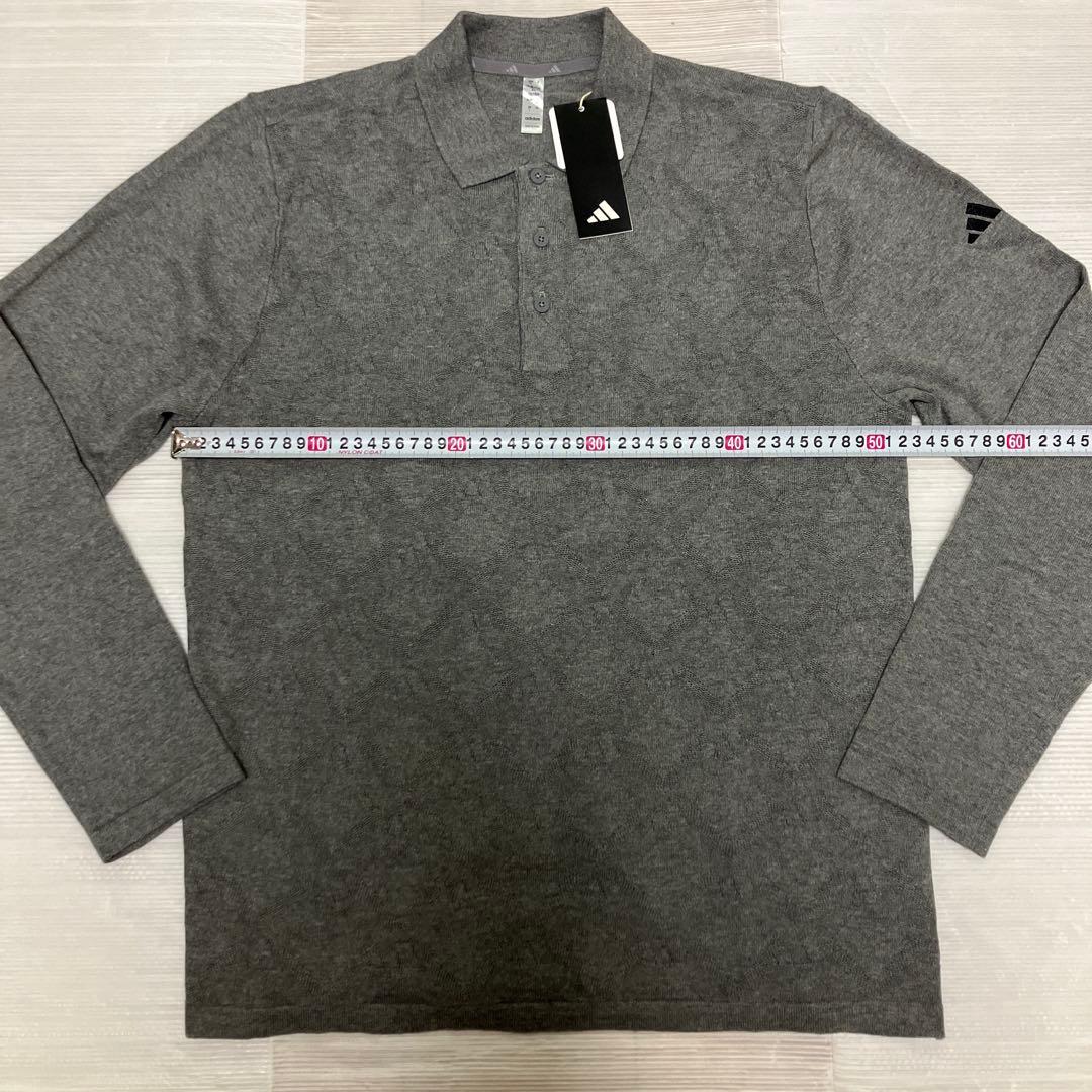 送料無料 新品 adidas GOLF アーガイル柄セーター ポロ XL GR