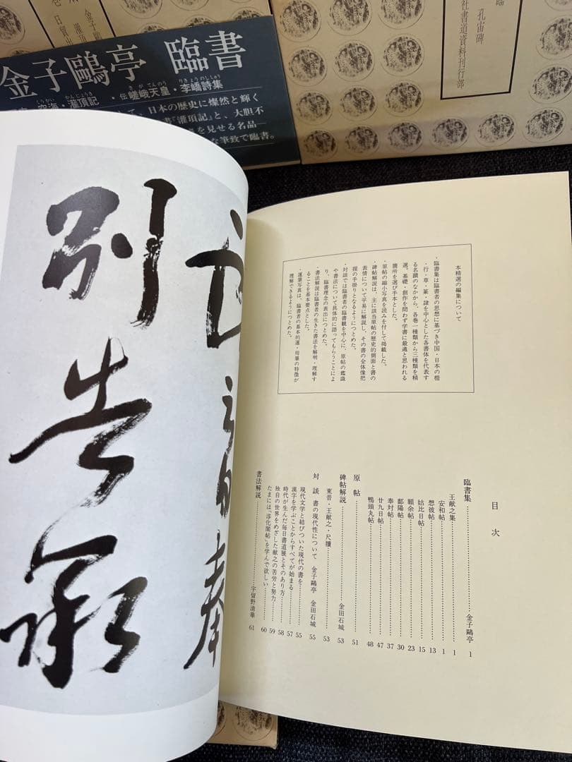 初版1981年　古碑帖臨書精選 第一期 金子鴎亭 臨書 全3冊　本　アート