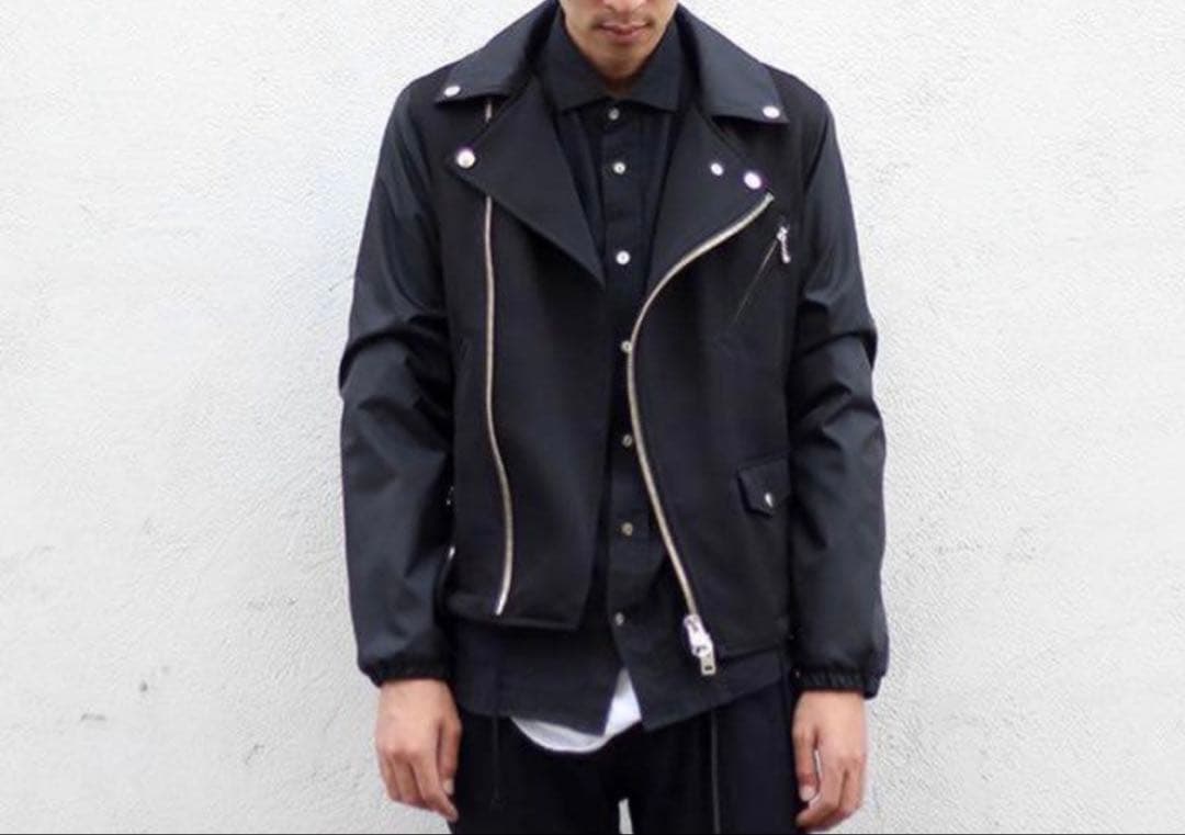 極美品　GANRYU 15AW ライダースコーチジャケット ブラックM
