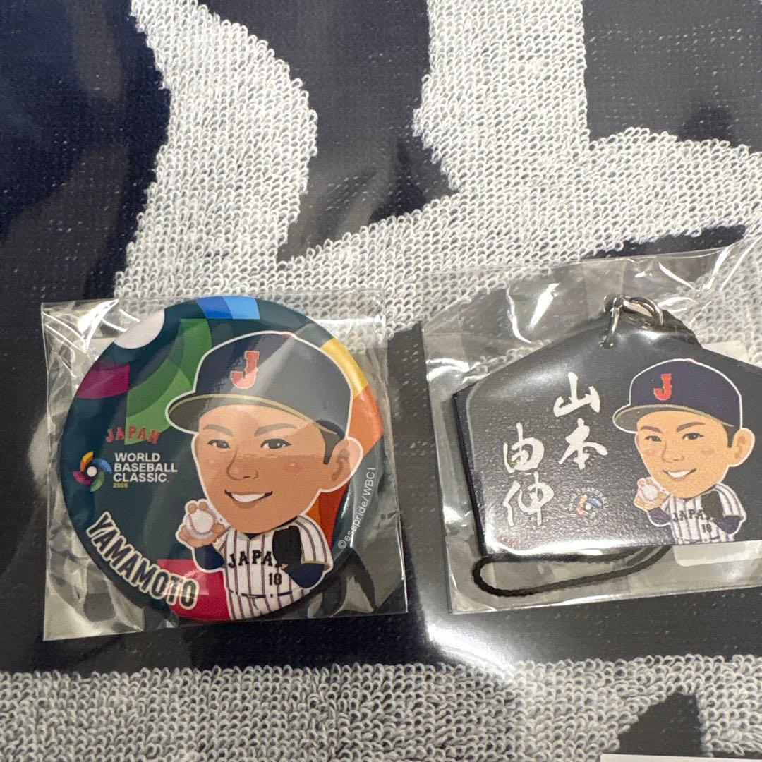 WBC 山本由伸 ジャガードフェイスタオル　缶バッチ絵馬