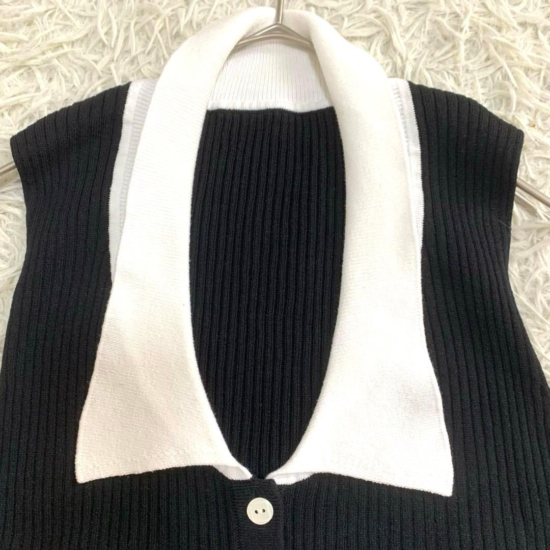 美品✨crgne シーニュ ニットベスト 薄手 コットン 黒 ブラック