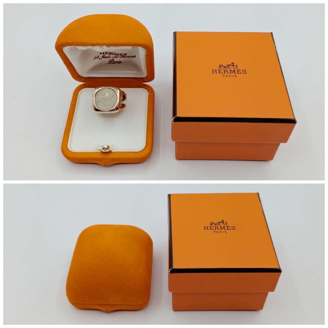 HERMES コロゾリング 50表記 9号 ピンクゴールド 箱付き 指輪 ホース