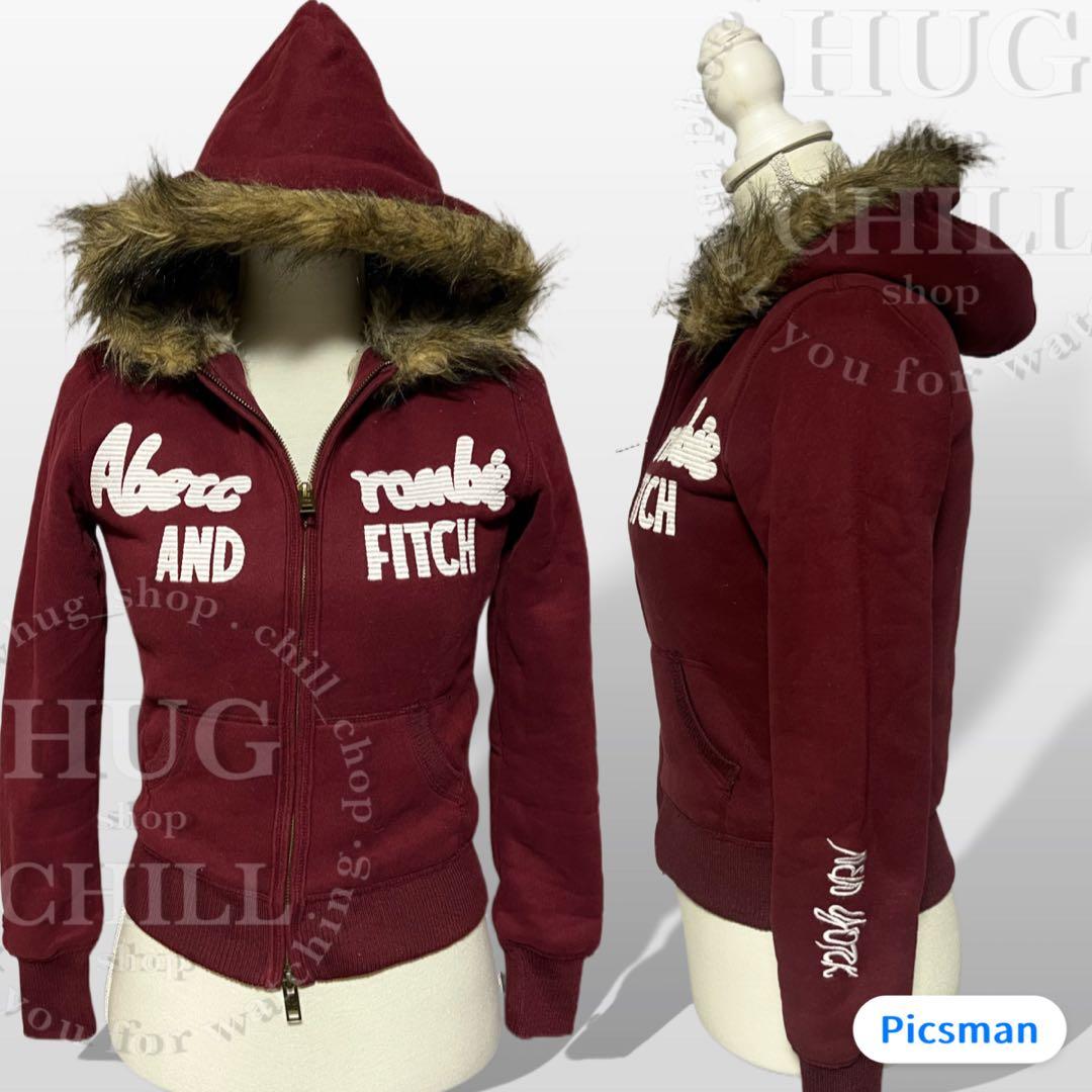 【美品】Abercrombie&Fitch アバクロ ファーダブルジップパーカー