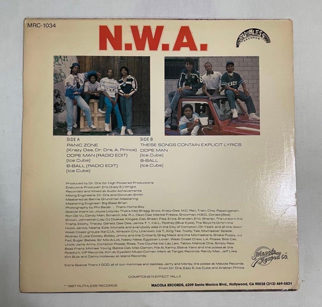 名盤 N.W.A. 洋楽 レコード HIPHOP westcoast Grap