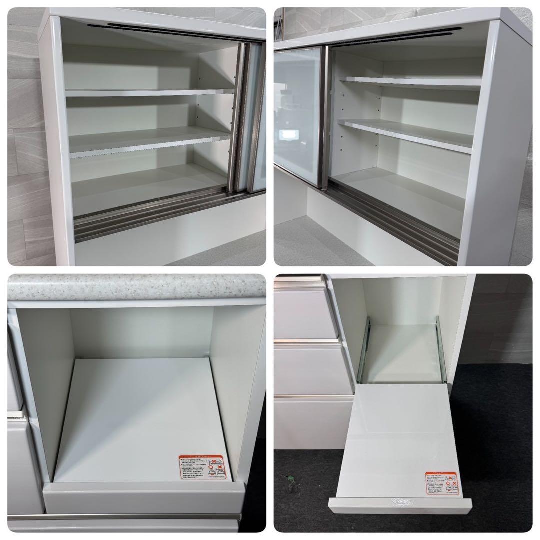 nitori キッチンボード 140cm シンプル ホワイト 食器棚 d3902