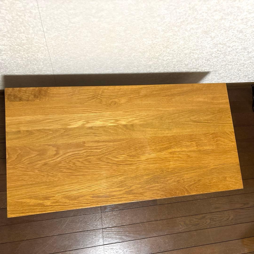 【良品】無印良品 無垢材 ローテーブル 引出し付き