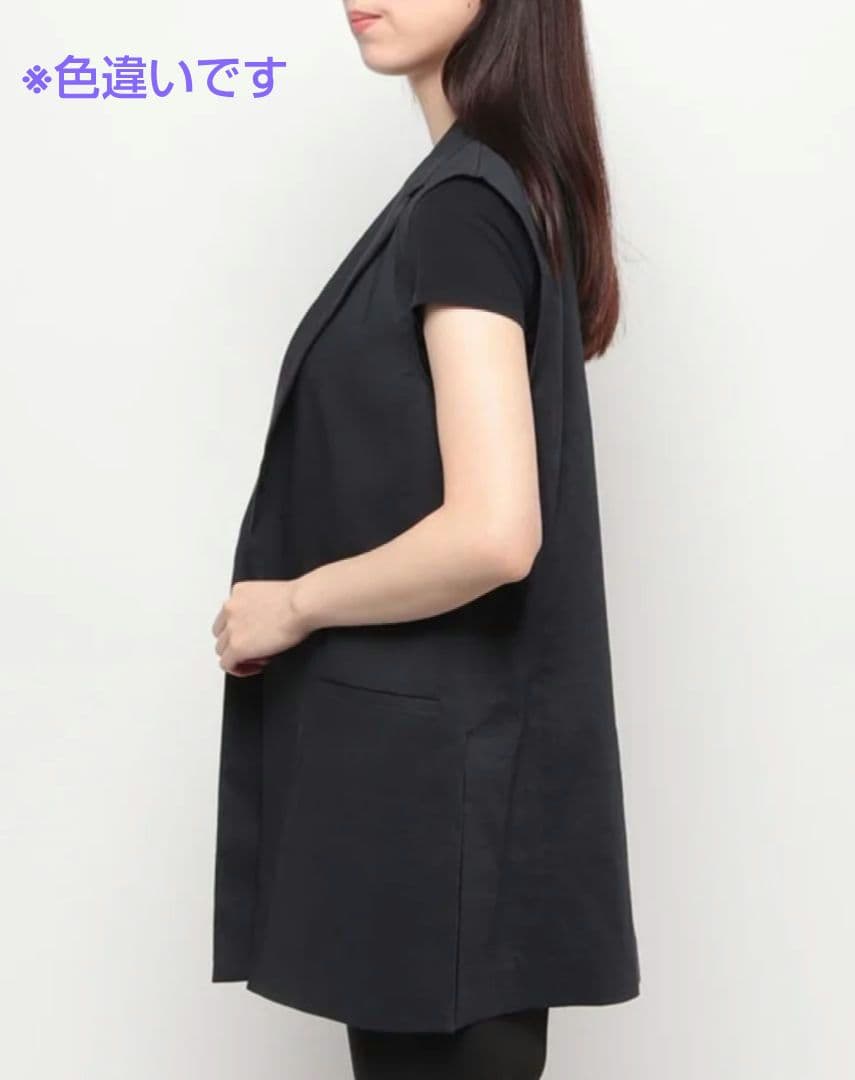 極美品✨️Theory【M】ジレ　サイドスリットリネンベスト　春夏　麻混　紺